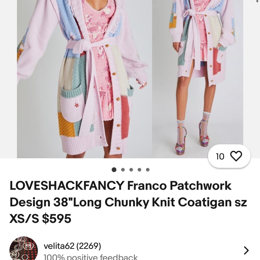LoveShackFancy Colorful Patchwork Cardigan - Picture 7 of 7